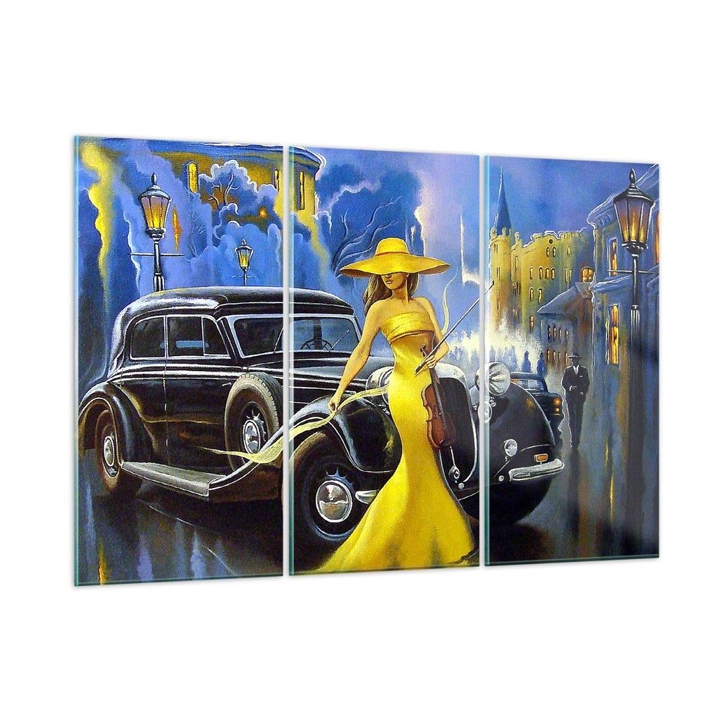 Bilder auf glas - frau retro stil - 165x110cm - Glasbilder - Wandbilder - Kunstdruck - zum Aufhängen bereit - Wanddekoration aus Glas - Glas Bilde...