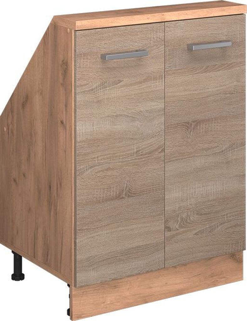 Küchenschrank für Dachschrägen Vicco R-Line Sonoma 60 cm mit 2 Türen, Model 58271