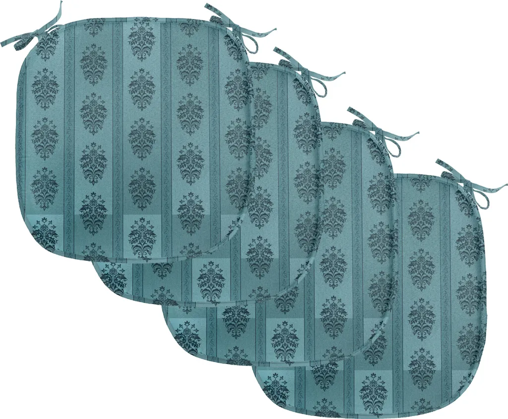 Set 4 Cuscini Sedia Gotici 40x40 Blu Petrolio - Arredo Cucina