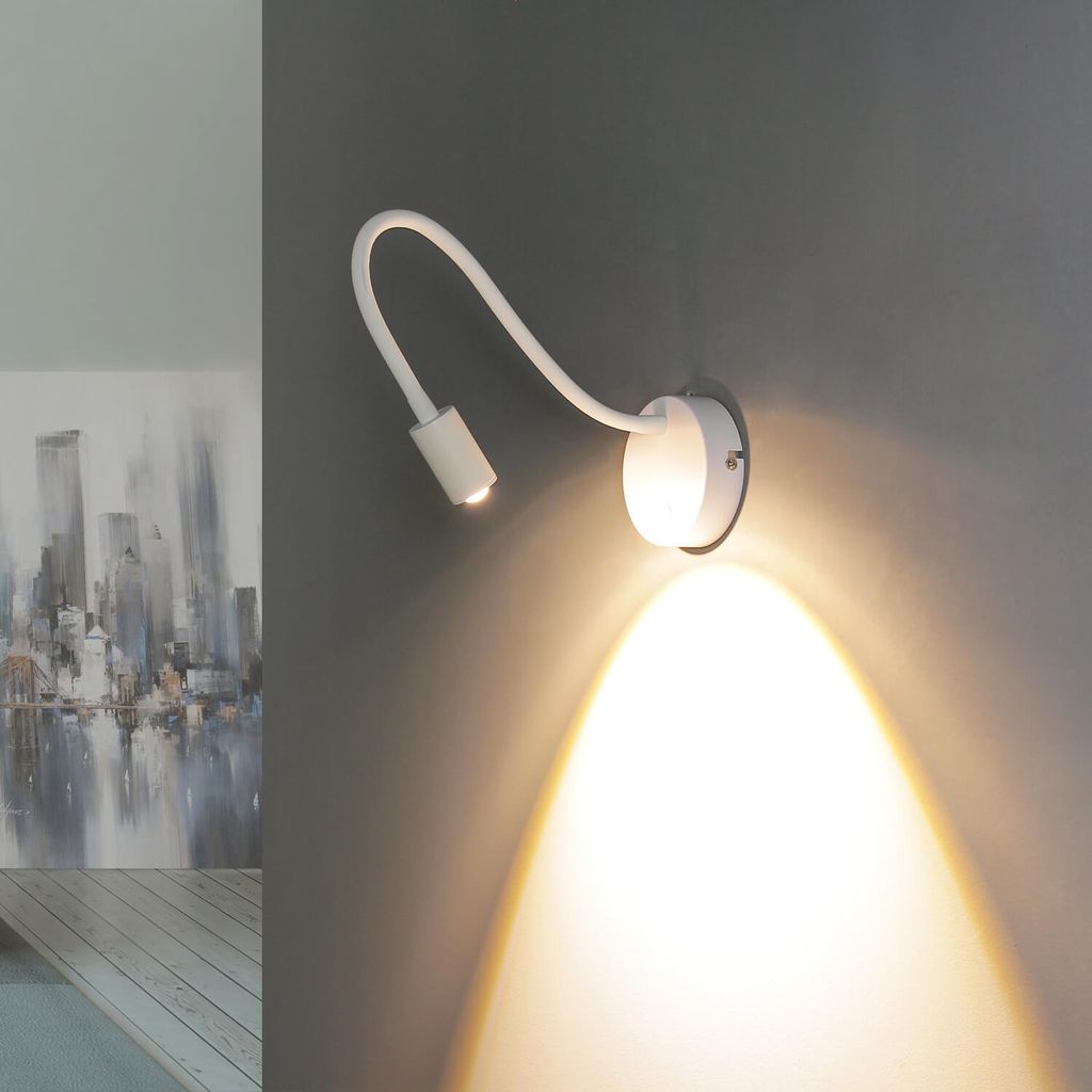 LED Wandleuchte mit Schalter Weiß 2700 K 660 lm flexibel Modern Wandlampe zum Lesen