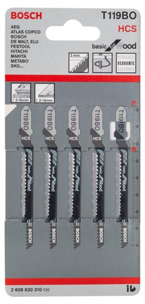 Stichsägeblatt T 119 BO Basic for Wood, 5er-Pack Produktbild 