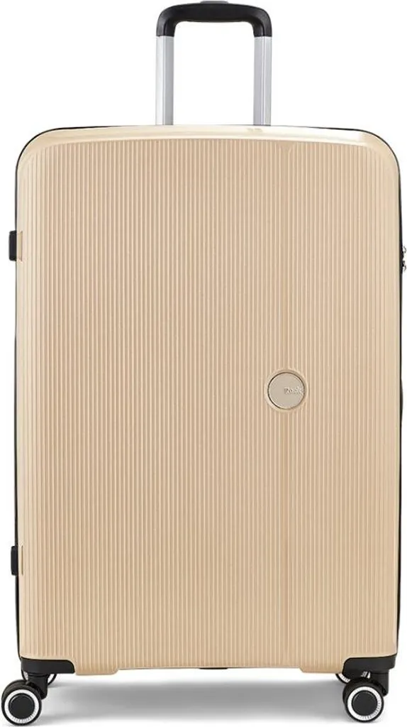 Valise ROCK Hudson beige : bagage robuste avec roues multidirectionnelles