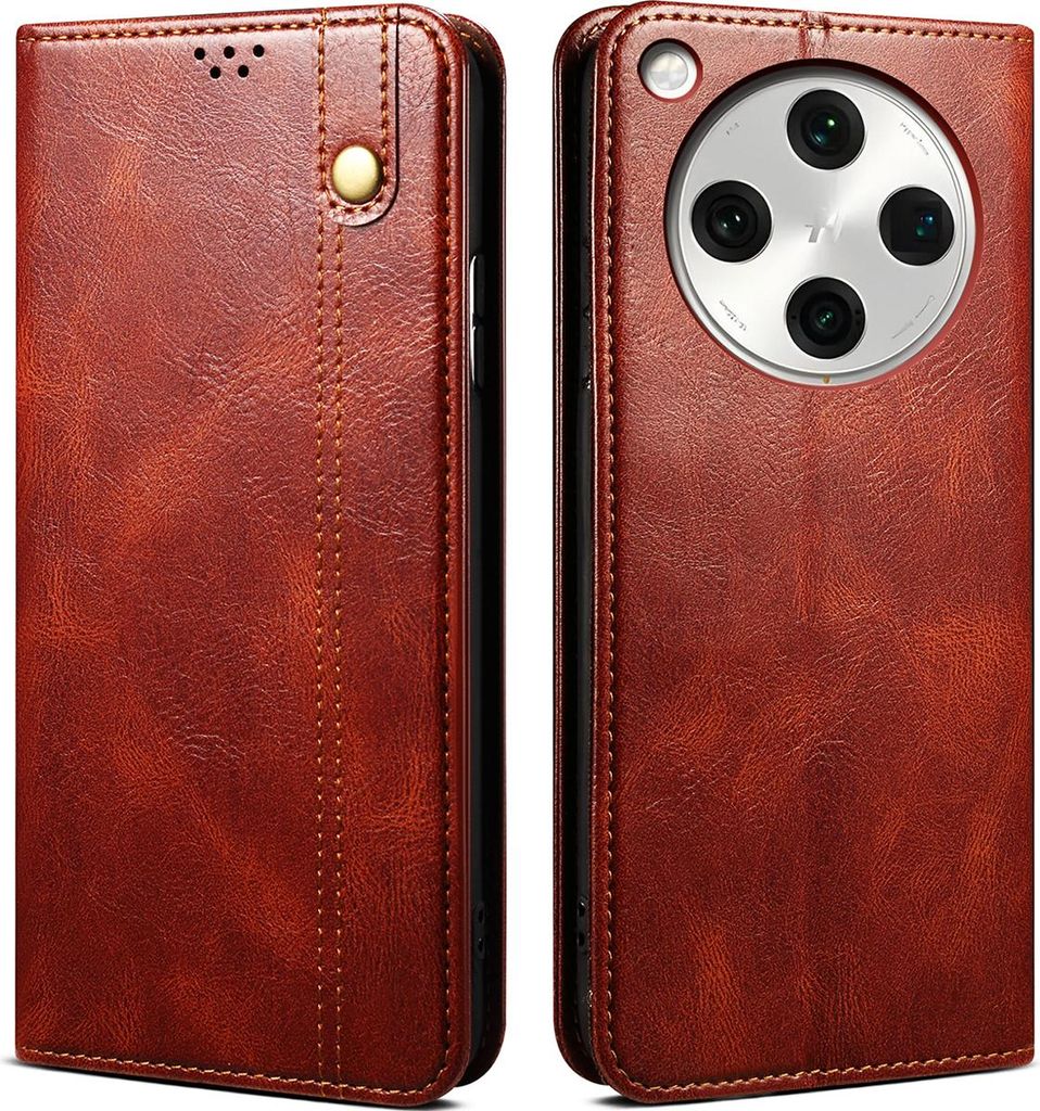 Hülle für Oppo Find X8 Leder Brieftasche Schutzhülle mit Standfunktion Rot