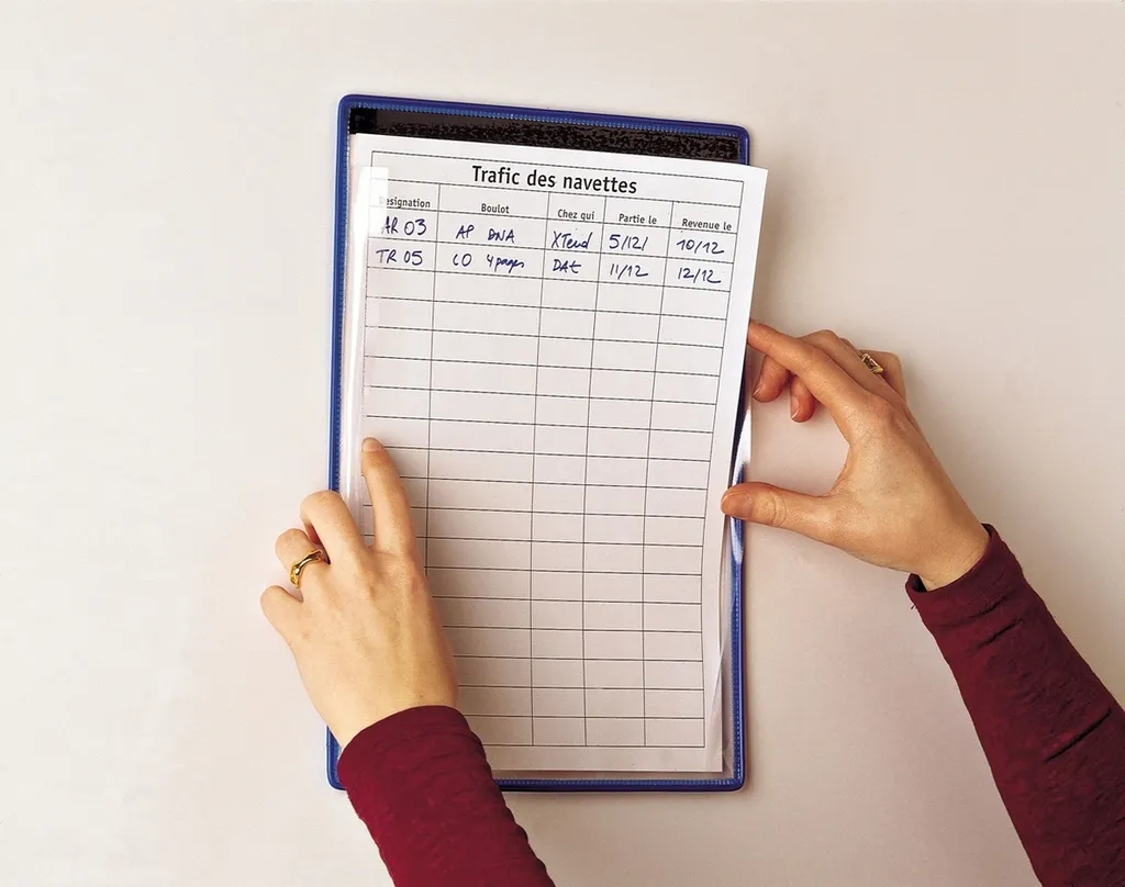 Cadre d'affichage magnétique A4 bleu pour documents et notes de service