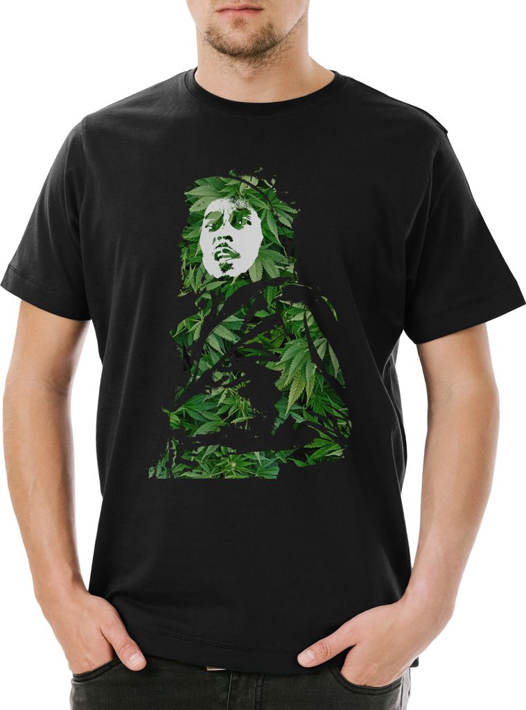 Urban Backwoods Ganja Man II, Herren T-Shirt, Farbe: Schwarz, Größe: XS