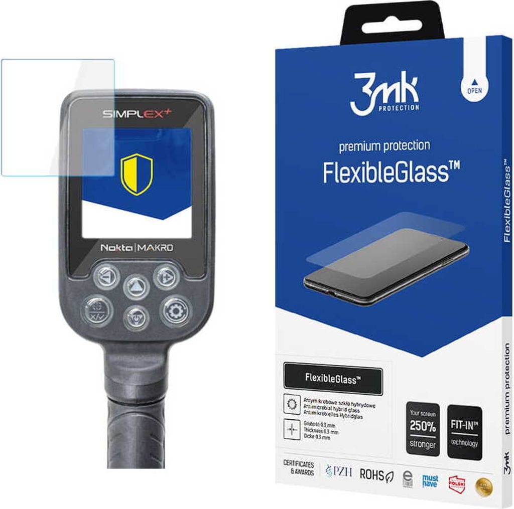 3mk Display Hybridglas FlexibleGlass für Nokta Makro Simplex+(screen+frame) 0,3mm 7H