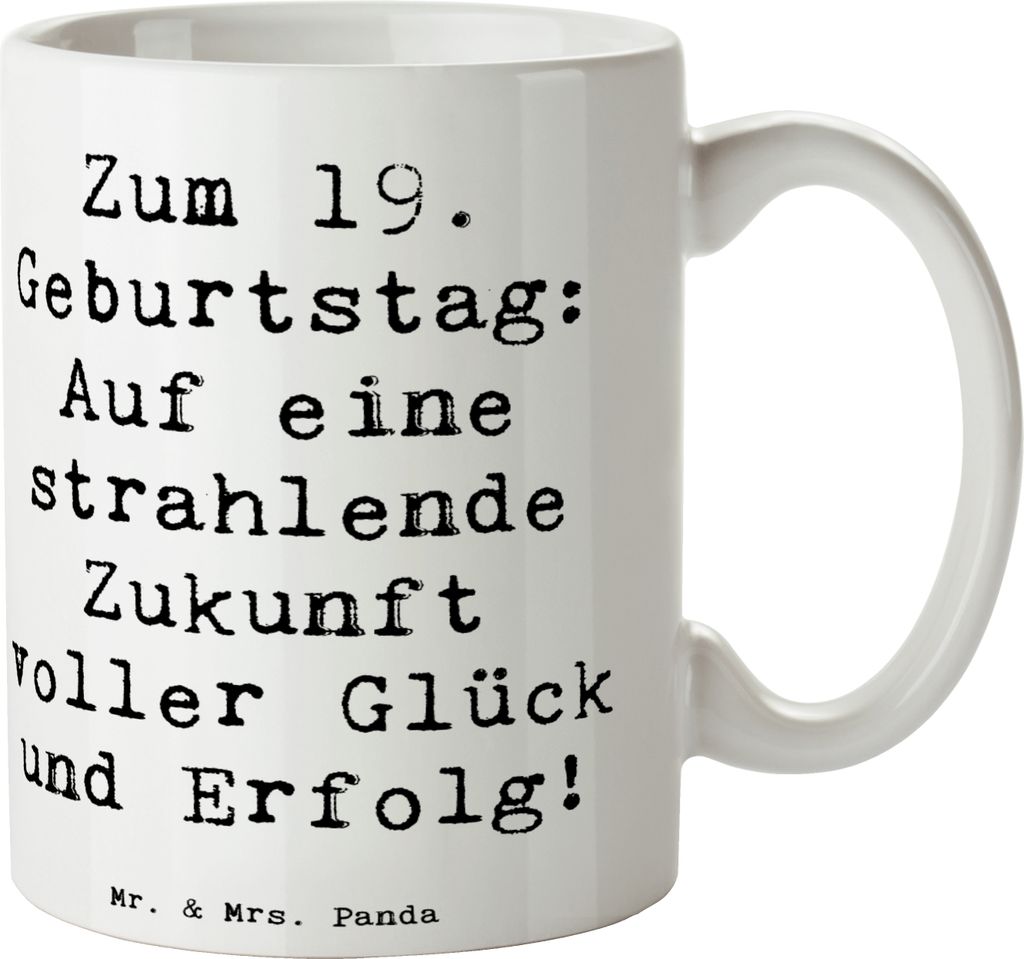 Mr. & Mrs. Panda Keramiktasse Spruch 19. Geburtstag Zukunft Produktbild 