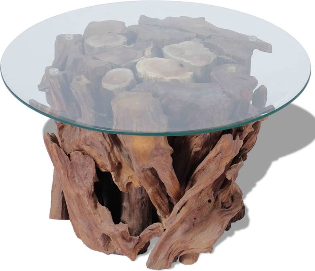 vidaXL Table basse en bois massif teck bois flotté 60 cm Image du produit 