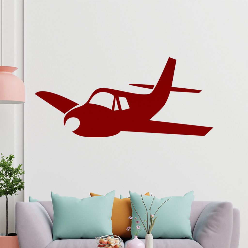 KIWISTAR Propellerflugzeug - Fliegen Flugzeug Wandtattoo in 6 Größen - Wandaufkleber Wall Sticker - Dekoration, Küche, Wohnzimmer, Schlafzimmer,...