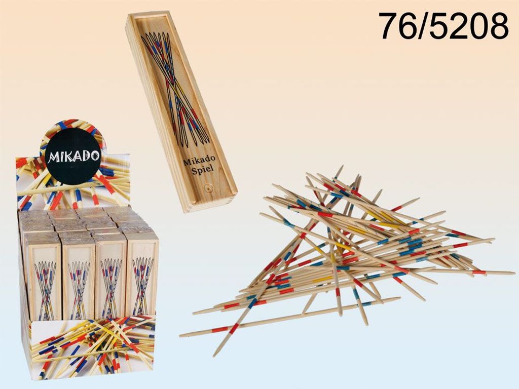 Spiel Mikado Holz Mini in Holzbox 19cm Produktbild 