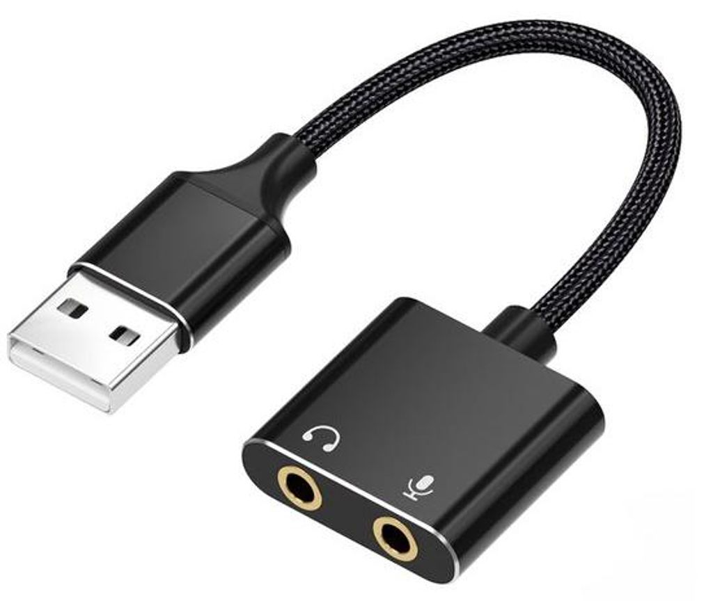 USB-Soundkarte für PC, Laptop, PS4 und Kopfhörer/Mikrofon-Set