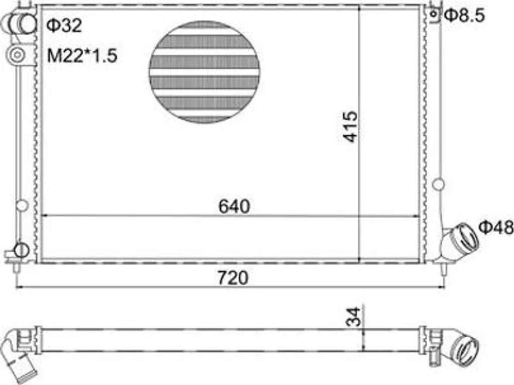 Radiateur de Refroidissement Moteur pour Peugeot 406 - Modèle 600944