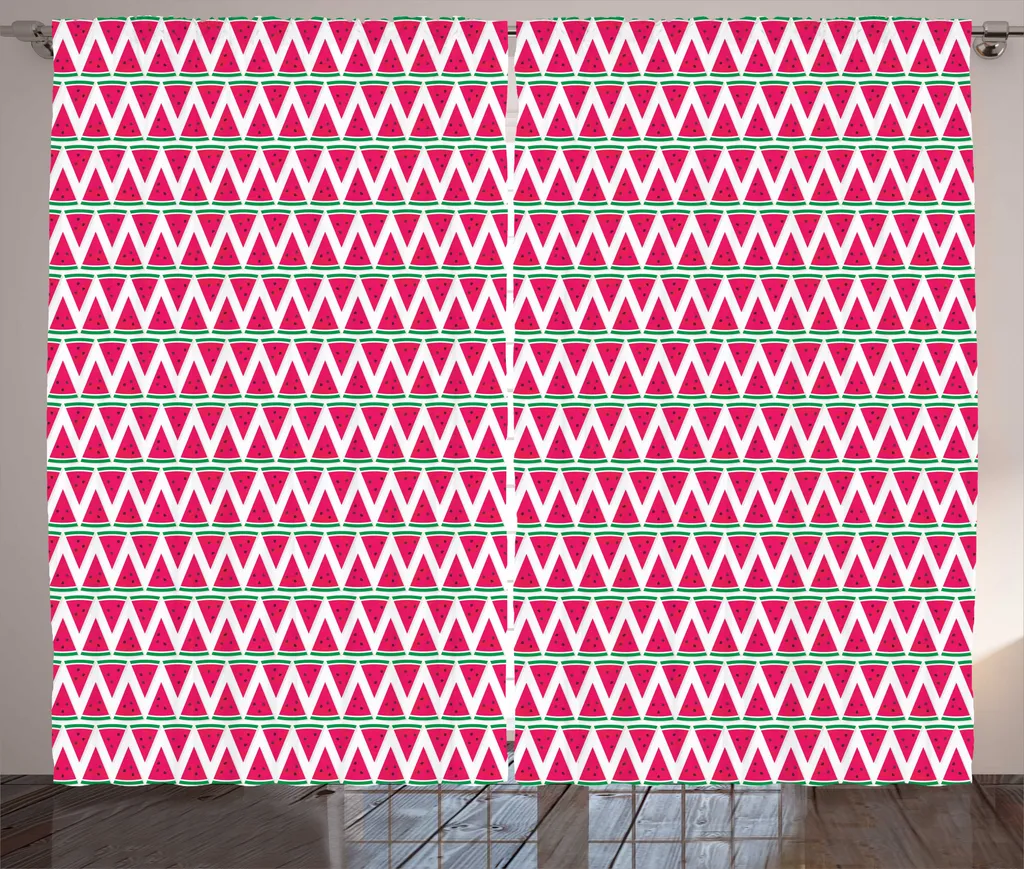 Grand rideau de décoration pour séjour motif pastèque 280 x 225 cm