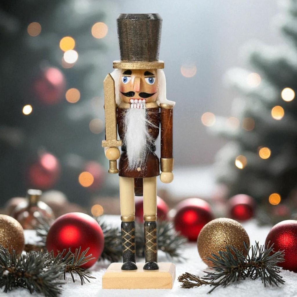 Nussknacker mit Schwert - 25 cm - Hellbraun