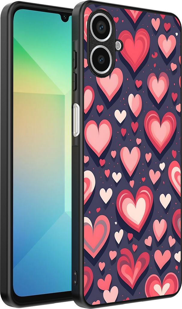Smartphonica Telefon Fall geeignet für Samsung Galaxy A06 mit Herzen Impressum - TPU Backcover Fall mit Herz-Design