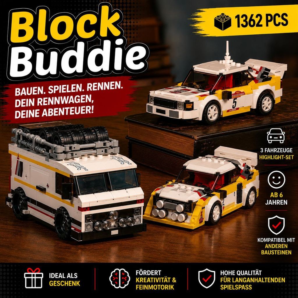BlockBuddie™ Quattro S1 & LKW Flotten-Bausatz 1362 Teile Produktbild 