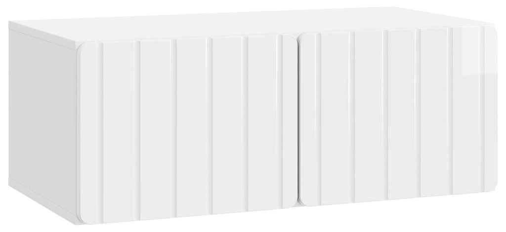 vidaXL Wandmontierter TV-Schrank Hochglanz Weiß 78,5 x 41 x 30 cm