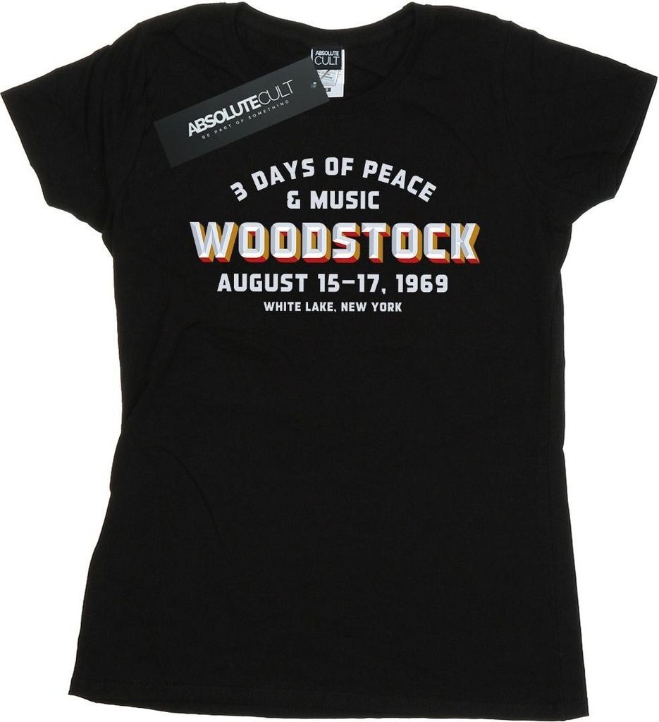 Woodstock - "Varsity 1969" T-Shirt für Damen BI49900 (S) (Schwarz)