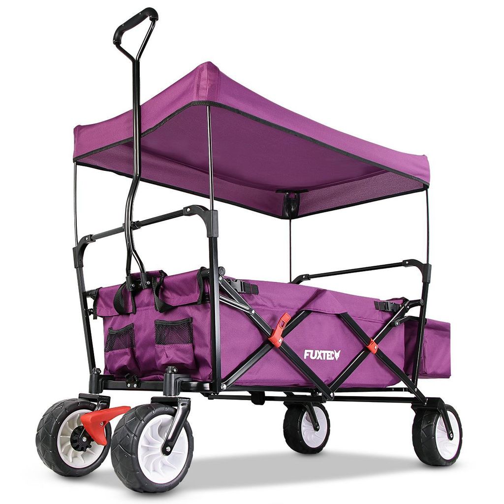 Wózek transportowy skladany FUXTEC FX-CT350 purpurowy z Zdjęcie produktu 