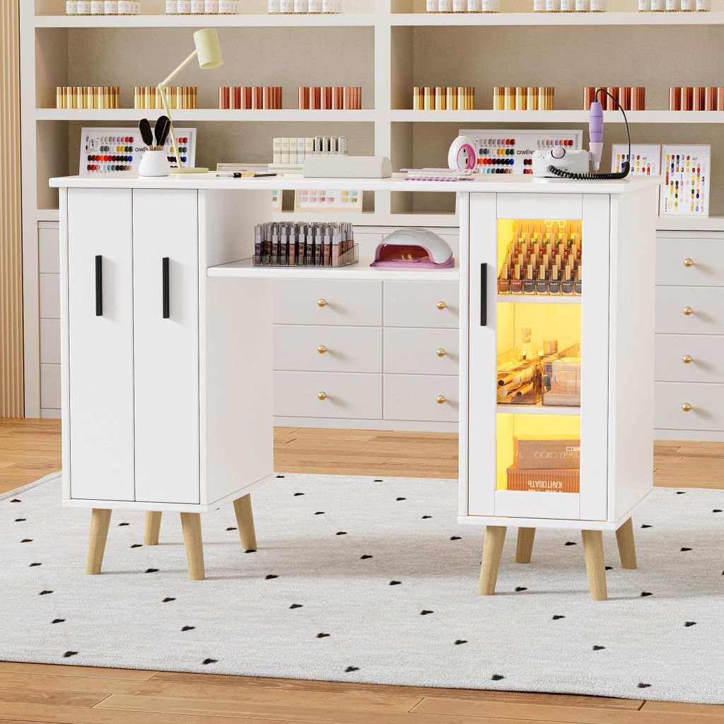 TWSOUL Arbeitstisch Nageltisch mit LED-Beleuchtung – Produktbild 