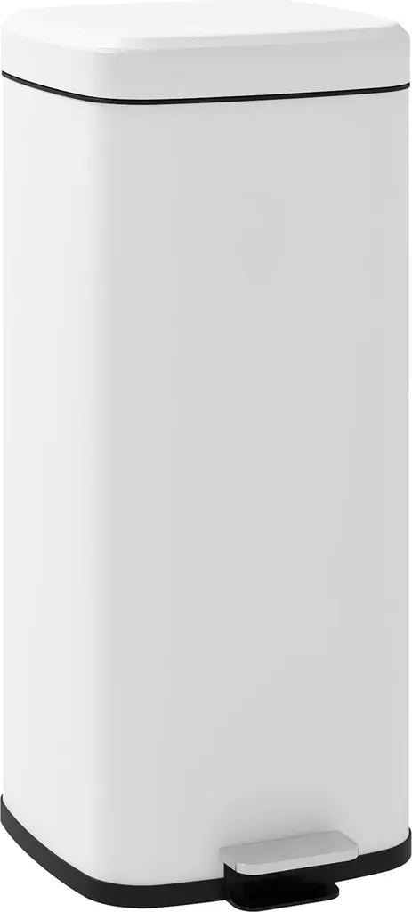 Poubelle cuisine 30L compacte blanche pour gain de place et hygiène