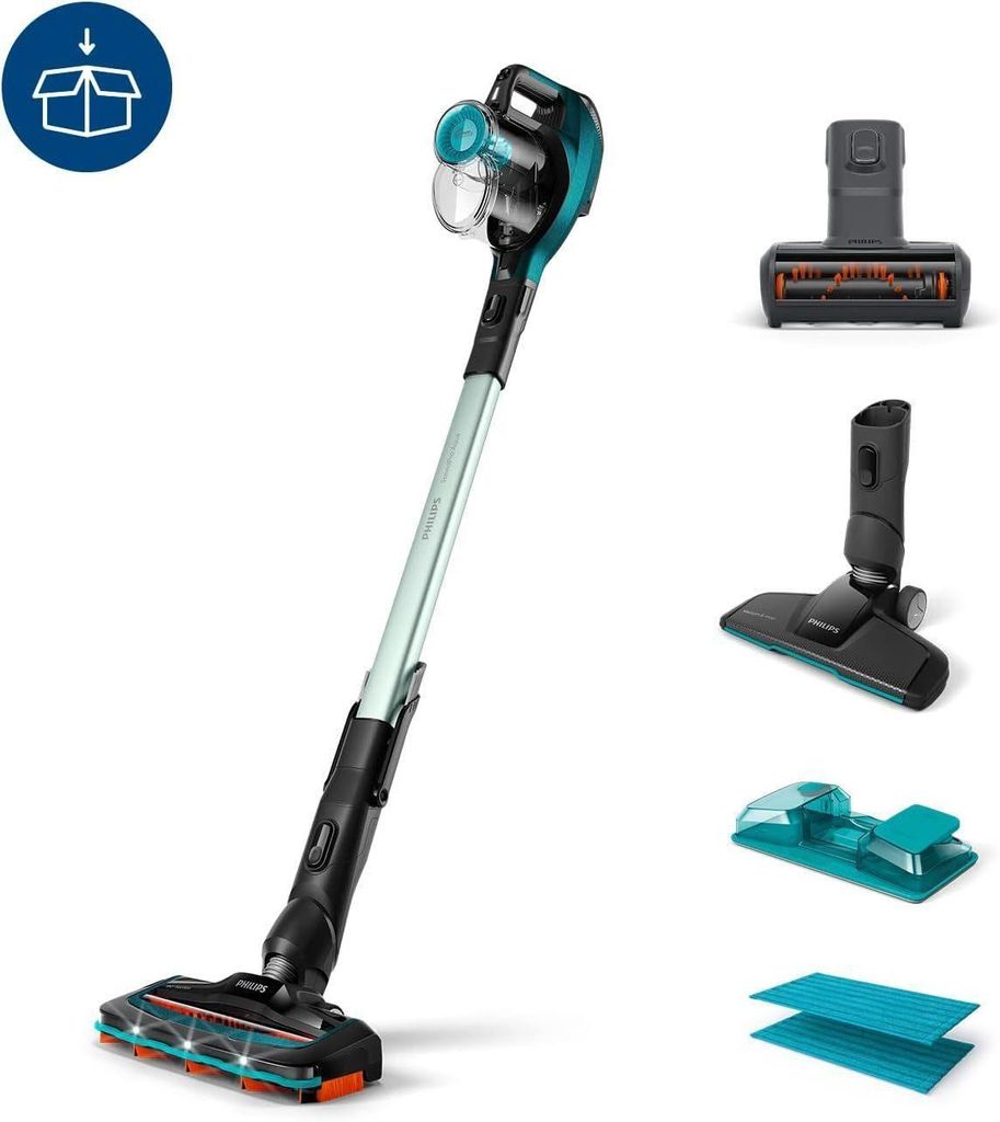 Philips Akku-Hand-und Stielstaubsauger SpeedPro Aqua Kabelloser Staubsauger, Bodenstaubsauger, Wischer Sauger, Beutellos, Kabellos, Kabellos
