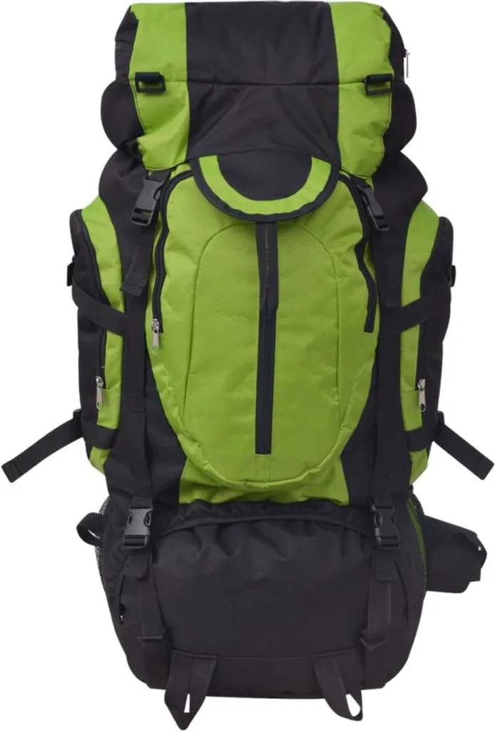 Zaino Trekking 75L vidaXL XXL Nero Verde - Resistente per Lunghi Viaggi