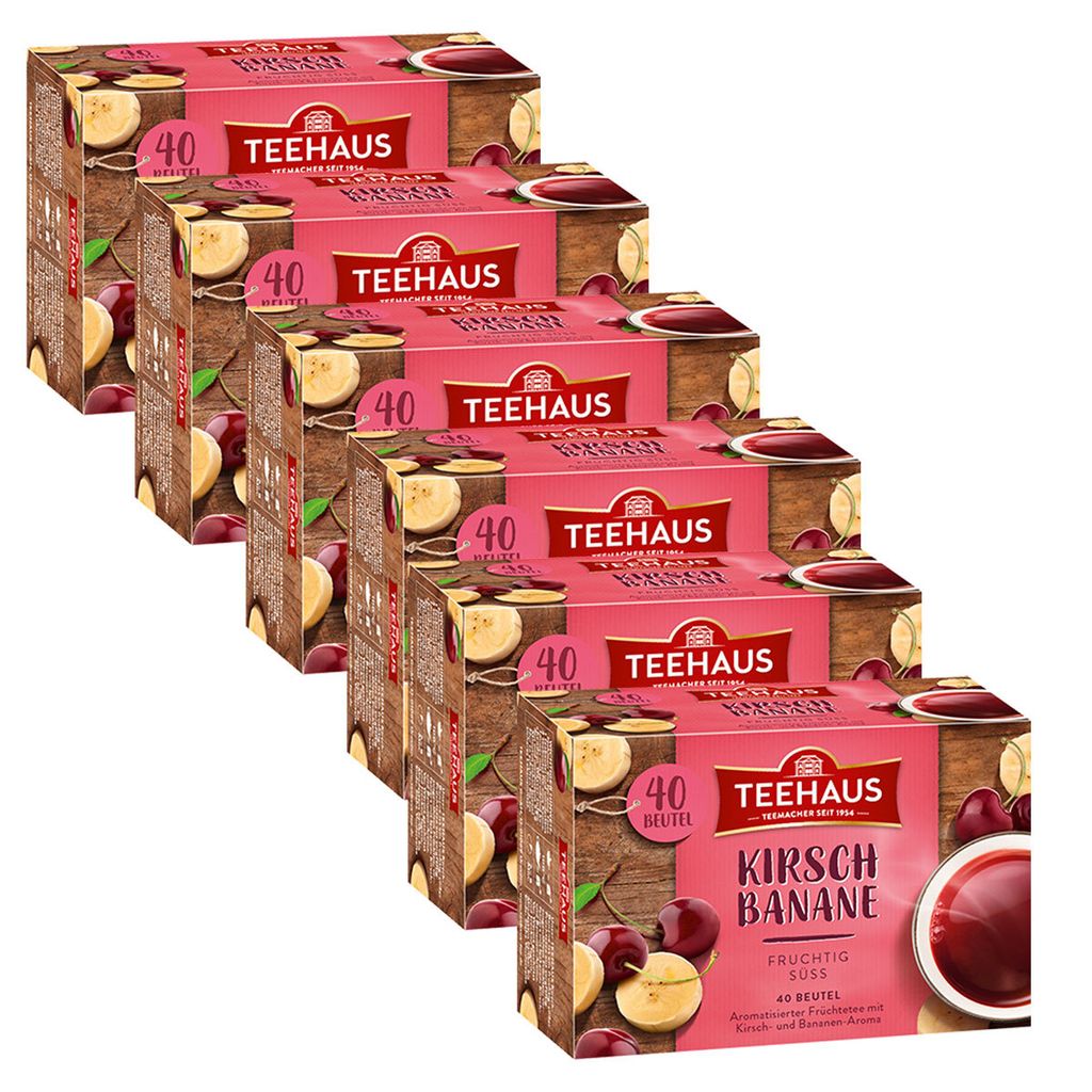 Teehaus Kirsch Banane Früchtetee mit Kirsch Bananen Aroma Produktbild 