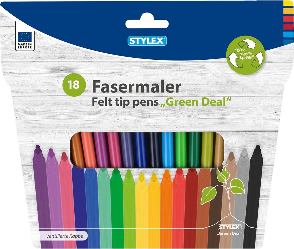 18 Fasermalstifte / Fasermaler / Filzstifte Produktbild 