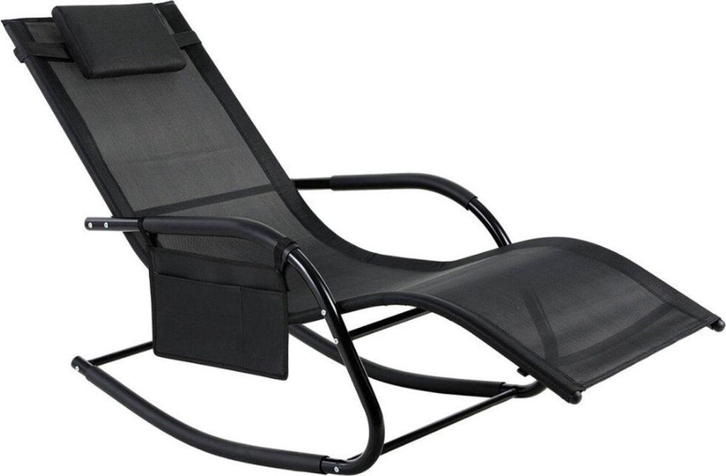 Liege Deluxe – Sonnenliege & Strandstuhl – Schwarz – Komfortabler Gartenliegestuhl