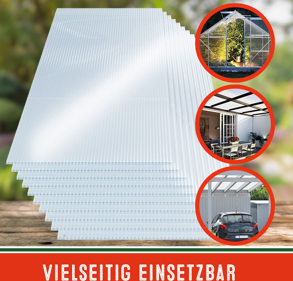 GARDEBRUK® 14x Doppelstegplatten 4mm Zuschneidbar Produktbild 4