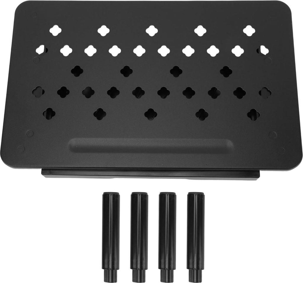 Desktop-Computer-Riser-Ständer mit belüfteter Schublade, 3 höhenverstellbar, Metall-Drucker-Laptop-Aufbewahrungsregal, 20 kg Lager, Schwarz