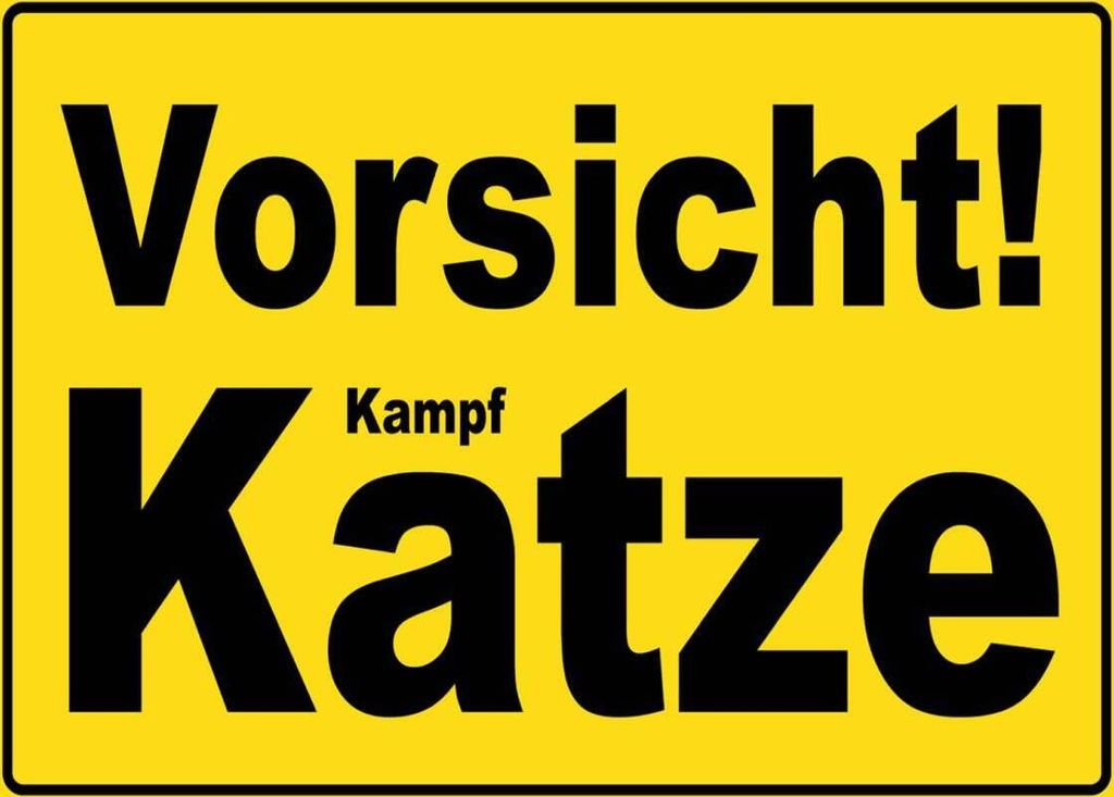 vianmo Holzschild 30x40 cm Vorsicht Kampf Katze