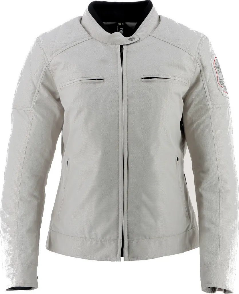 Veste moto Helstons Widow femme argent idéal pour trajet ville et route