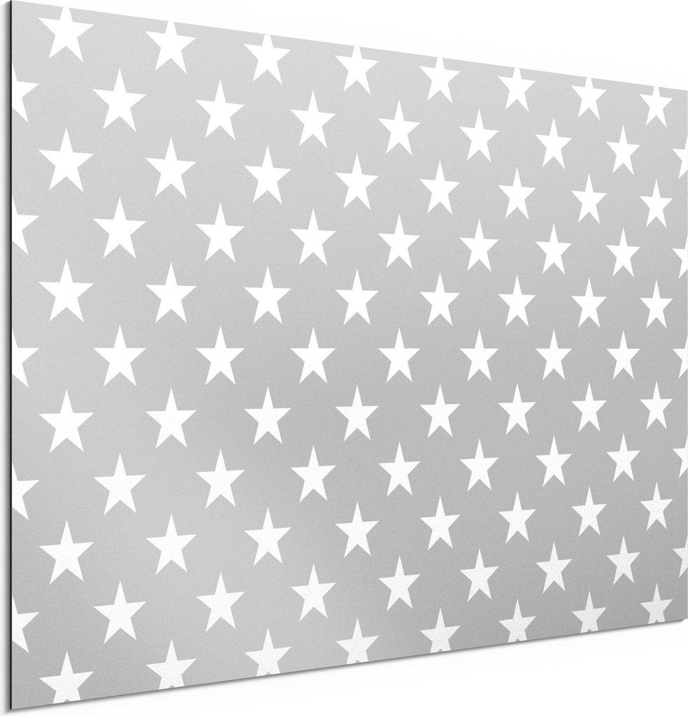 DEQORI Alu-Dibond Bild Weiß 60x40 cm 'Ordnung der Sterne' Wandbild Metall dünn Design