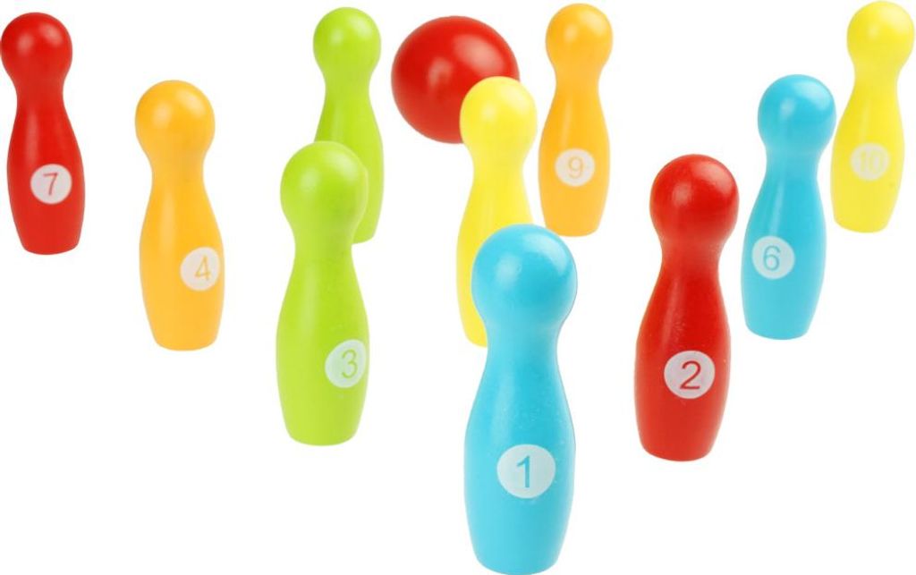 Mini-Geschicklichkeitsspiel Bowling aus Holz für Kinder Produktbild 