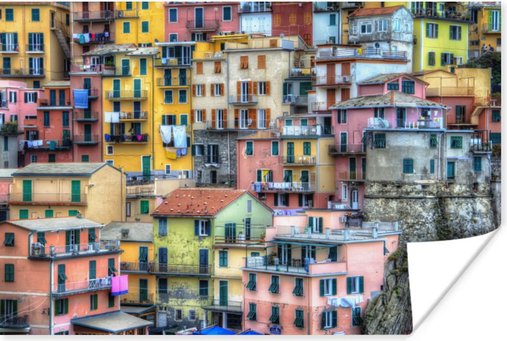 MuchoWow Poster Farben auf den Häusern in Cinque Terre 120x80 cm - Bilder