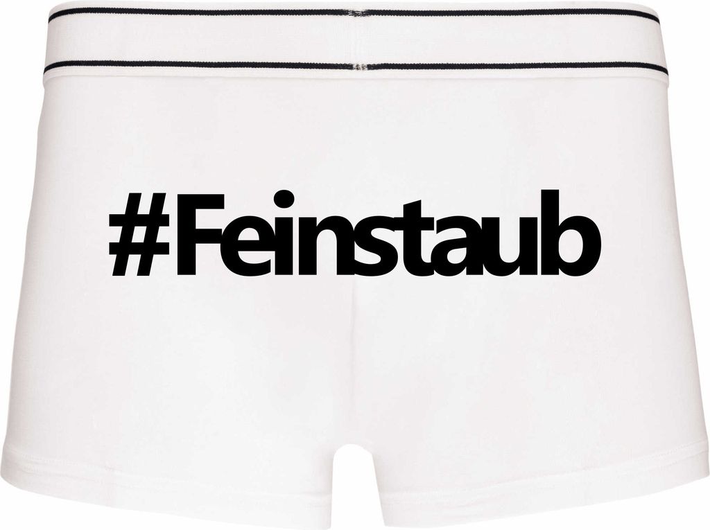 Boxershorts - Mann - Boxer-0046-man-white-h-XL - weiß - XL - hinten - #Feinstaub - lustiges Motiv - Spruch - Unterwäsche - Unterhose - Freizeit -...