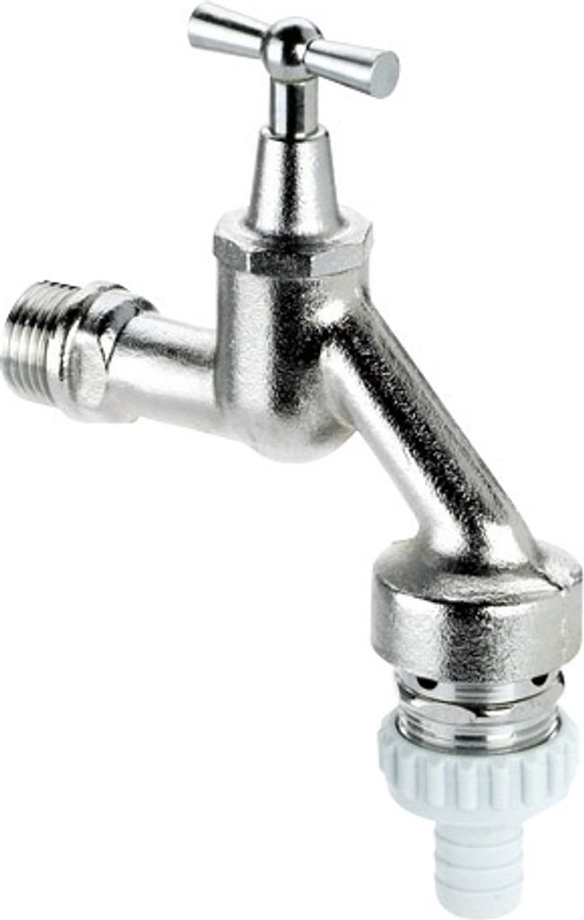 Sanitop-Wingenroth Seppelfricke Geräte-Auslaufventil 1/2 Zoll | Mit Knebel | Rohrbelüfter | Rückflussverhinderer | Schlauchverschraubung | Messi...