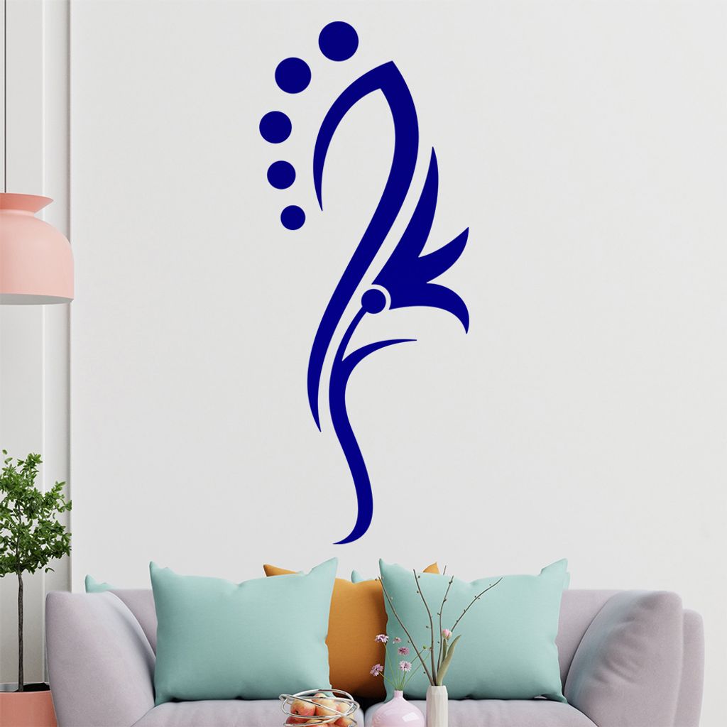 Blume - Linien Punkte Wandtattoo in 6 Größen - Wandaufkleber Wall Sticker - Dekoration, Küche, Wohnzimmer, Schlafzimmer, Badezimmer