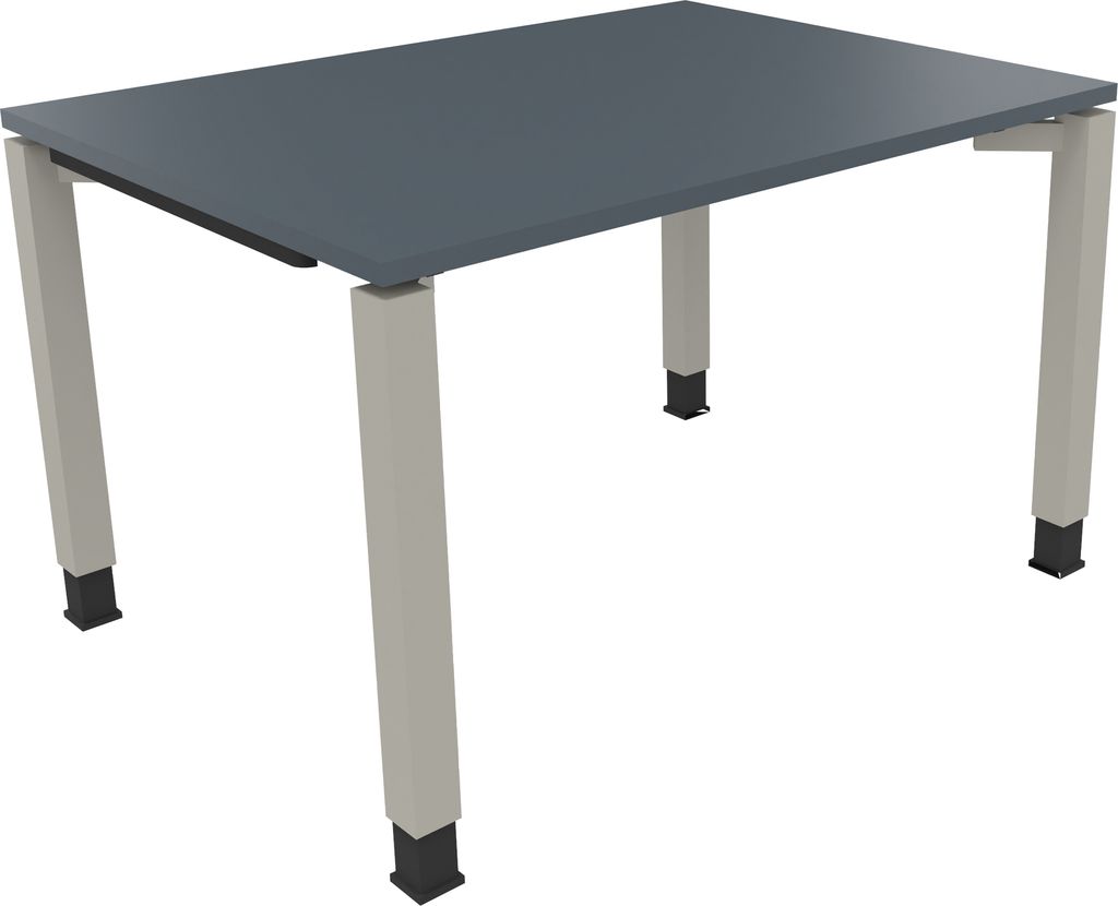 Schreibtisch Vierfuß Quadratrohr B1200xT900xH680-820 si/Lavagrau