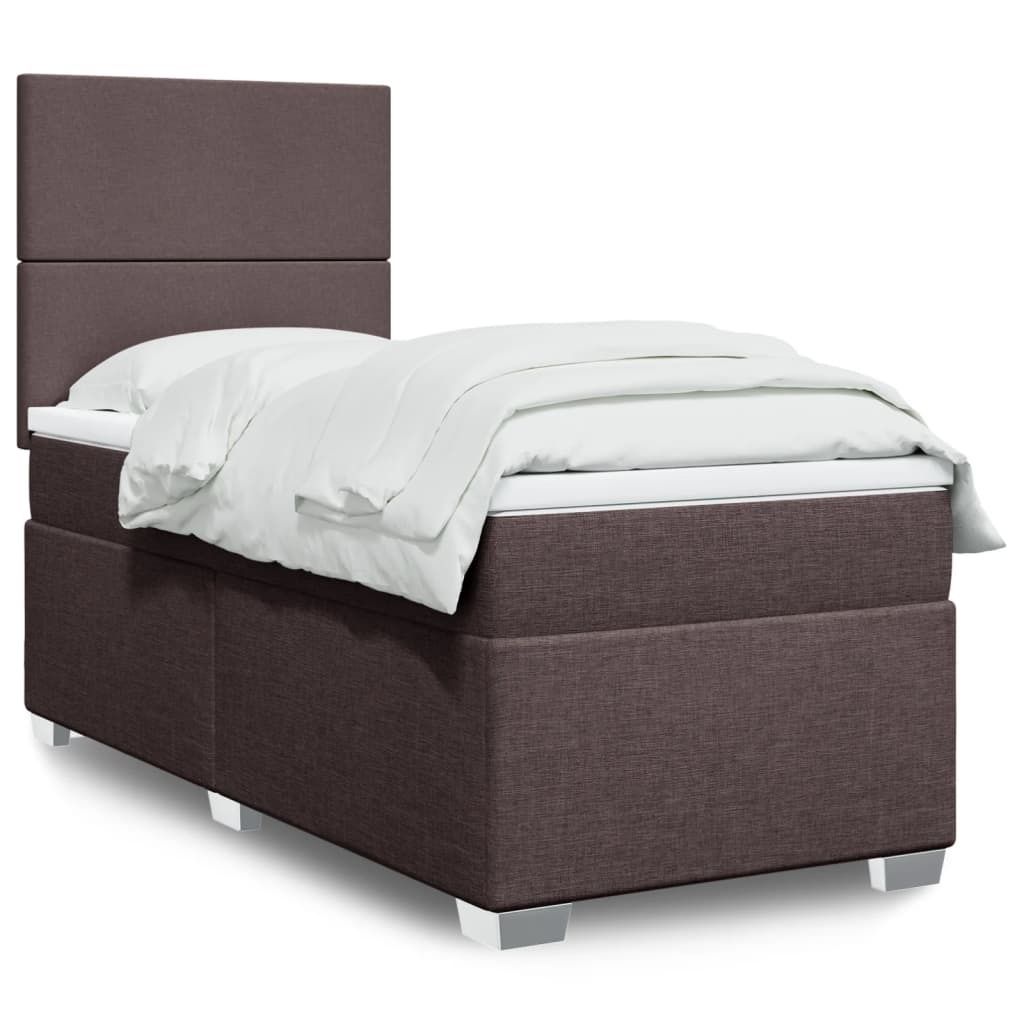 Maison Exclusive - Boxspringbett mit Matratze Dunkelbraun 80x200 cm Stoff