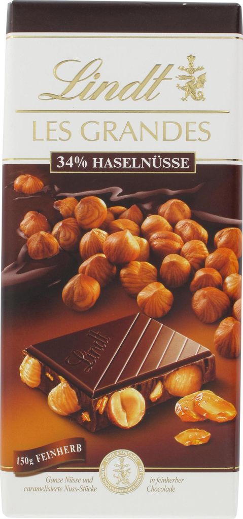 Lindt Tafel LesGrandes Haselnuss Feinherb 150g Produktbild 