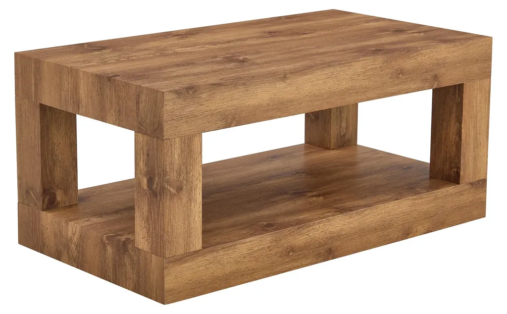 Table basse stable et durable en MDF avec double plateau de 100 cm