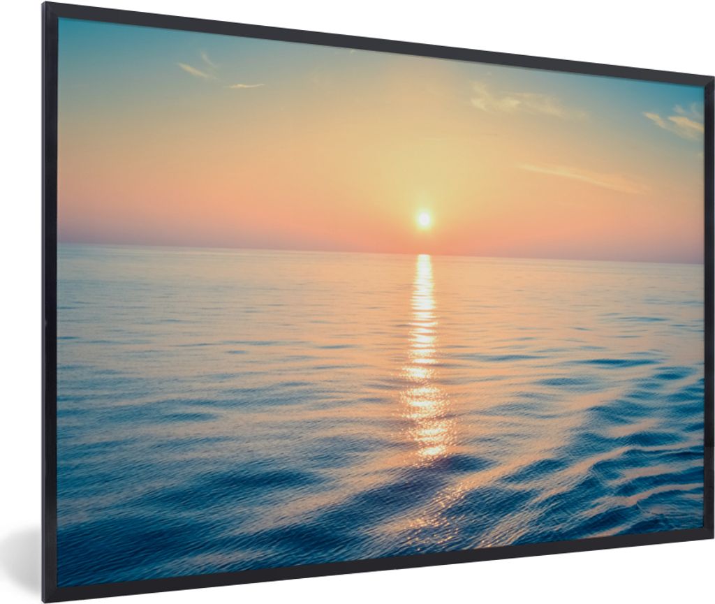 MuchoWow MuchoWow Gerahmtes Poster Sonne - Meer - Farben 90x60 cm - Poster mit zchwarzem Bilderrahmen - Fotorahmen - Foto-Plakat