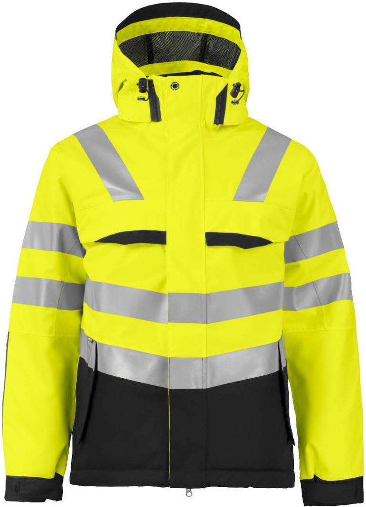 ProJob 6422 Gepolsterte gelb/schwarze reflektierende Jacke Produktbild 