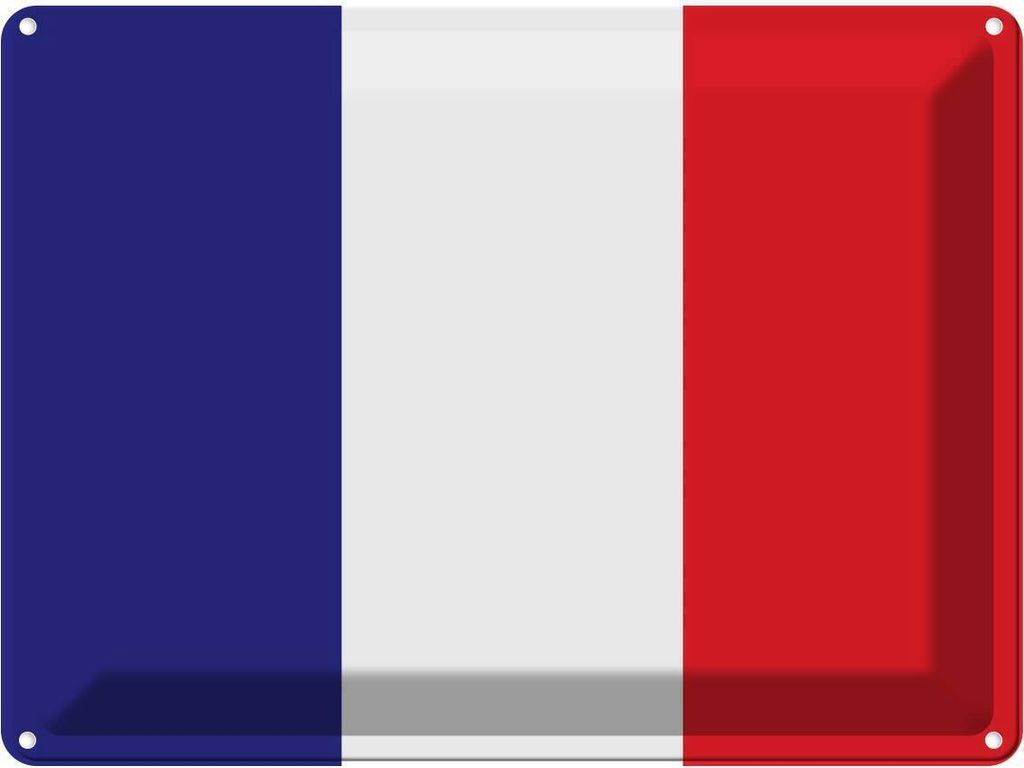 vianmo Blechschild 30x40 cm Frankreichs France Flagge Fahne Wappen