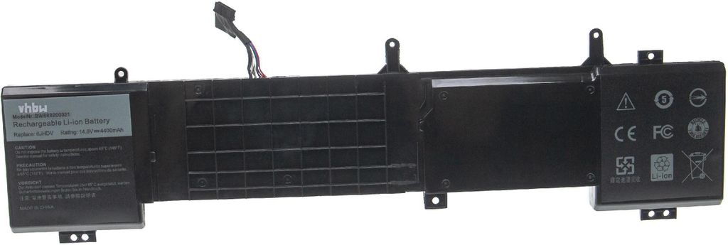 vhbw Akku kompatibel mit Dell Alienware ALW17ED-4838, ALW17ER-4738, ALW17ED-4718, ALW17ED-4738, ALW17ED-3828 Notebook (4400 mAh, 14,8 V, Li-Ion)