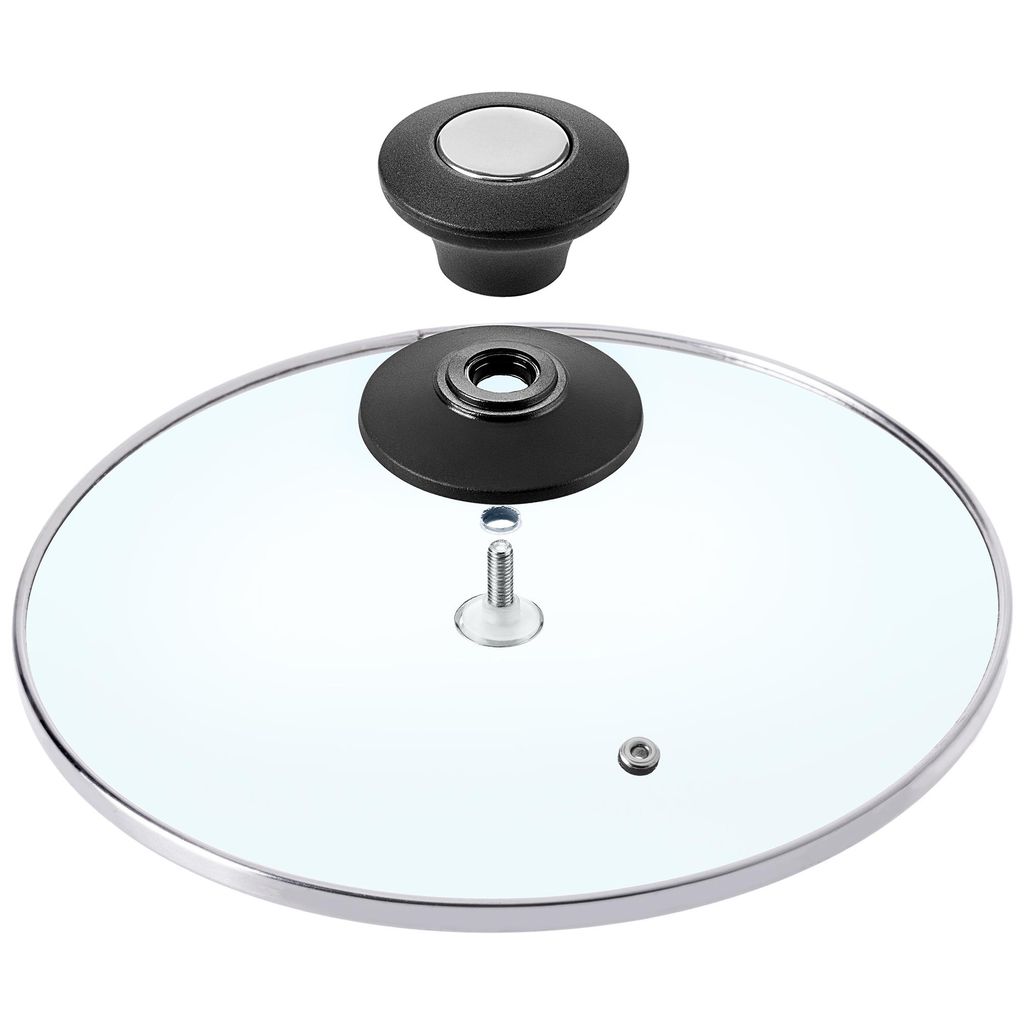 Set Di 2 Coperchi In Vetro KADAX Diametro 20 Cm, Resistenti Al Calore, Universali Per Pentole E Padelle, Con Manico In Plastica
