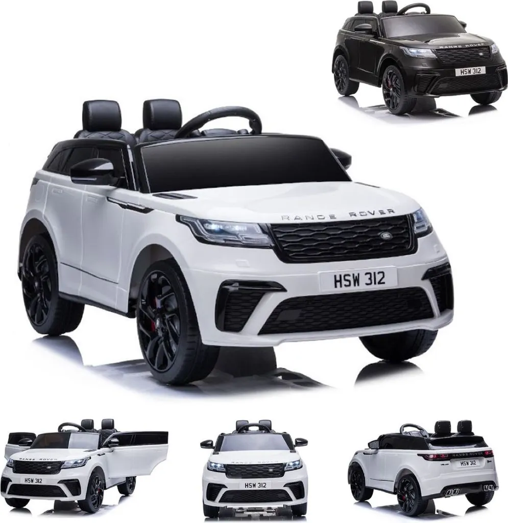 Voiture 12V Enfant Sécurisée : Range Rover Velar Blanc avec Radio